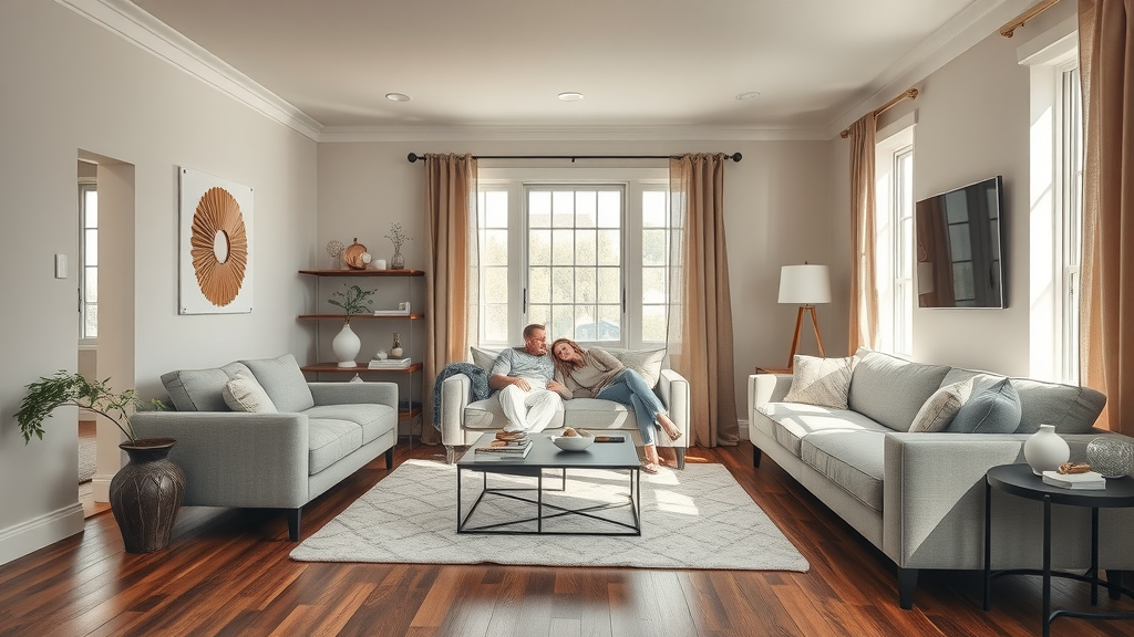 Updated living room with modern flooring showcases targeted renovations