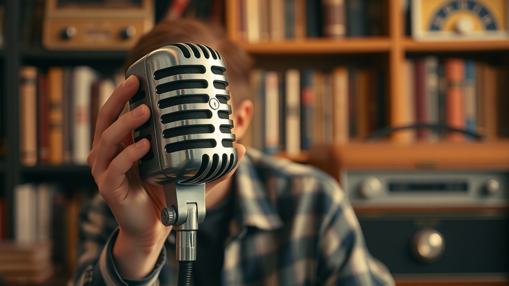 vintage microphone symbolizing the origins and art of podcsting