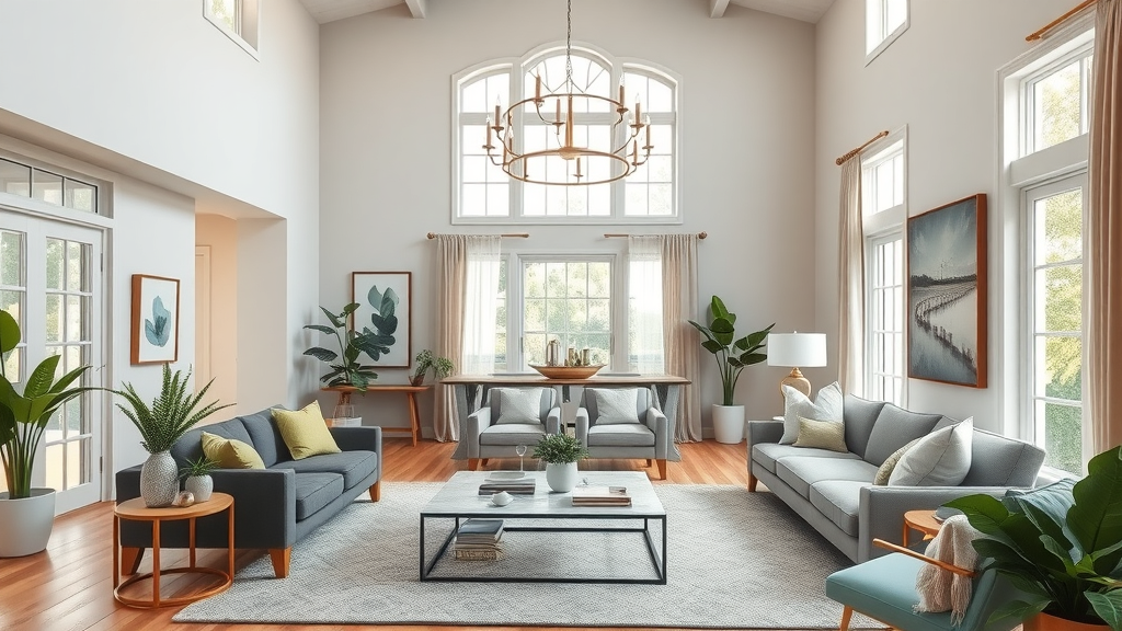 Real estate expert stages bright home interior for faster successful sale.