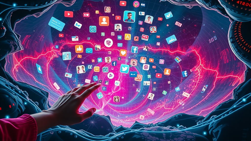 Building media infrastructure effect depicted as content gravity attracting media channels and users
