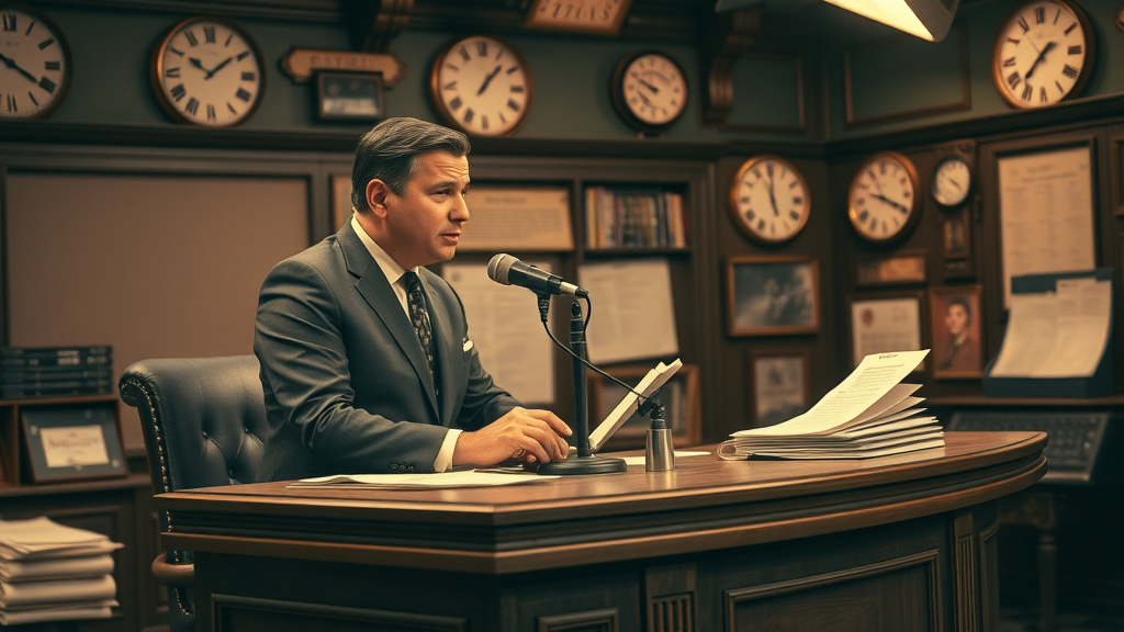 Building media infrastructure demonstrated by historic newsroom with trusted anchors
