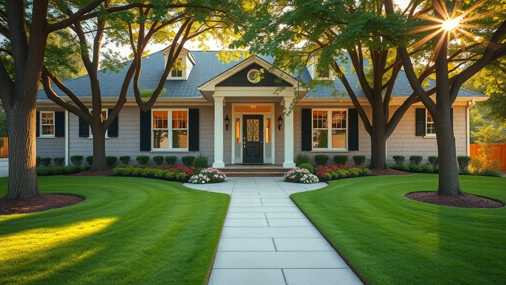 Inviting suburban home with lush lawn and curb appeal, home selling tips