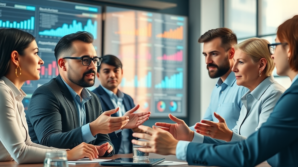 business team analyzing AI-driven customer service data for ai voice agent adoption