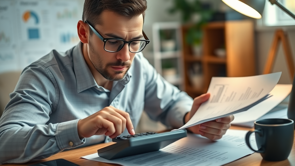 accountant calculating discretionary income using spreadsheets for student loan and credit card impacts