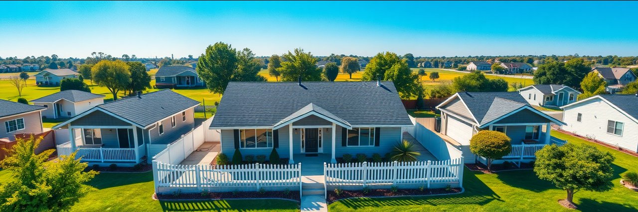 Personalized Home Buying aerial view of suburban home with yard and fence