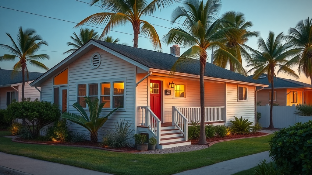 Coastal home at dusk illustrating security from home warranty options
