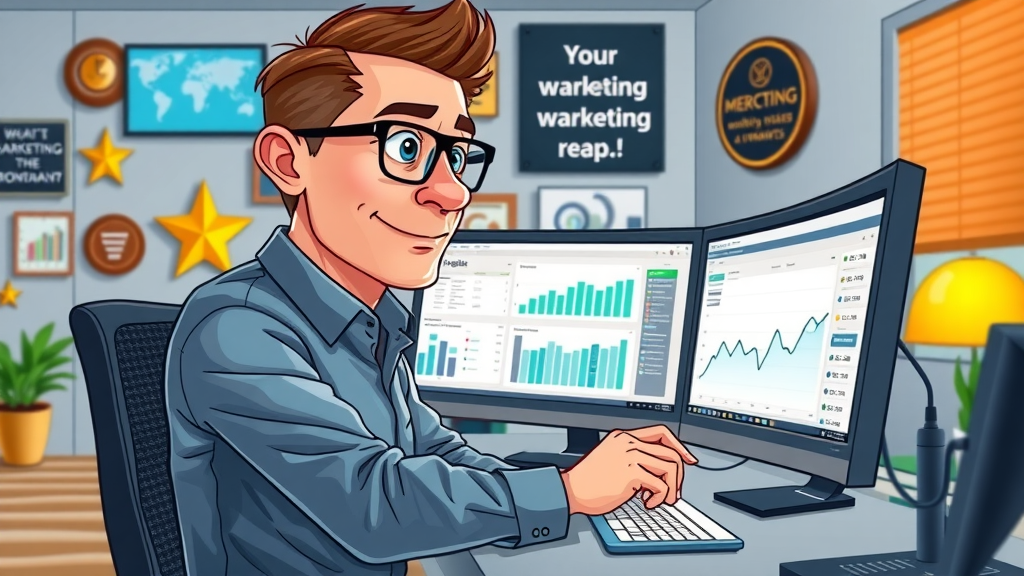 analytical digital marketing expert reviewing campaign results for Monmouthshire businesses, demonstrating media management and marketing agency proficiency.