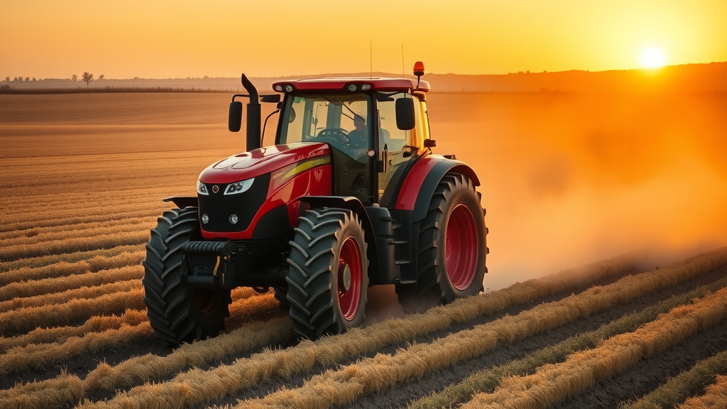 autonomous tractor modern farming plowing field agriculture technology