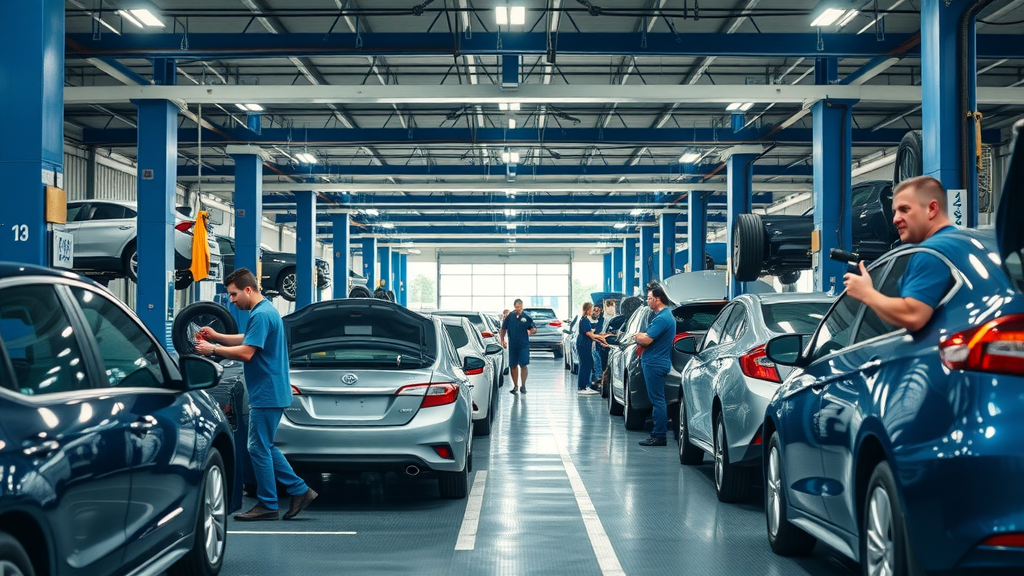 Organized auto service bay, multiple cars serviced, best auto repair in Irving TX
