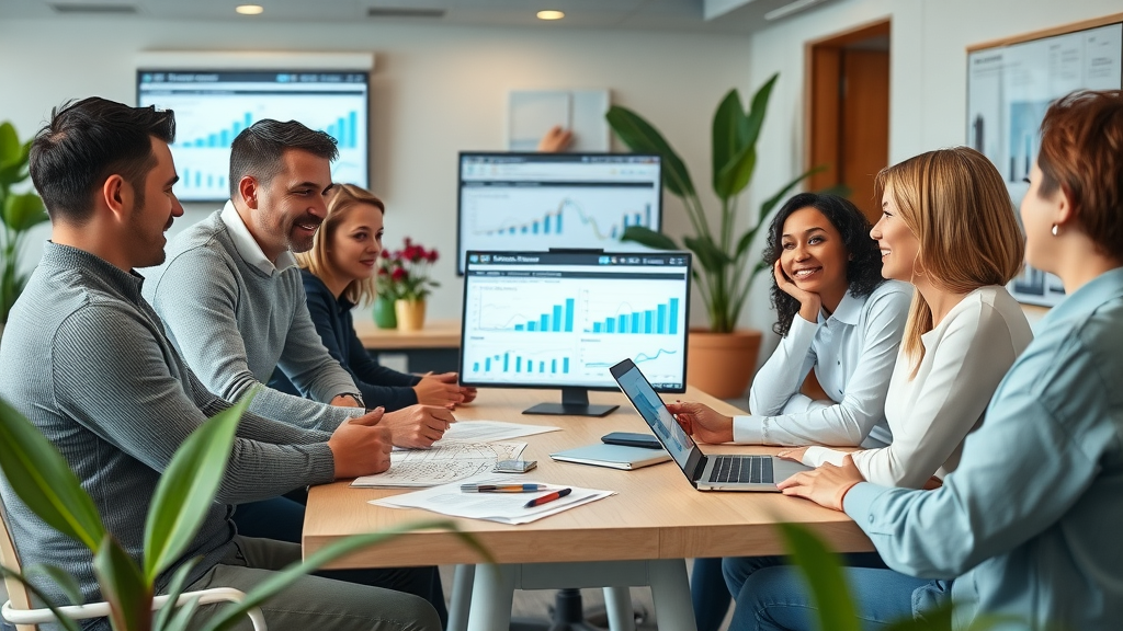 Marketing agency team collaborating - digital marketing strategy and social media marketing, monmouthshiremedia marketing