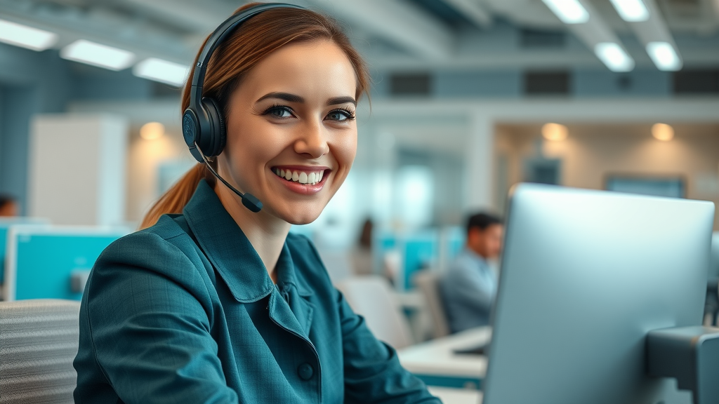 friendly customer support representative answering questions about local moving company services