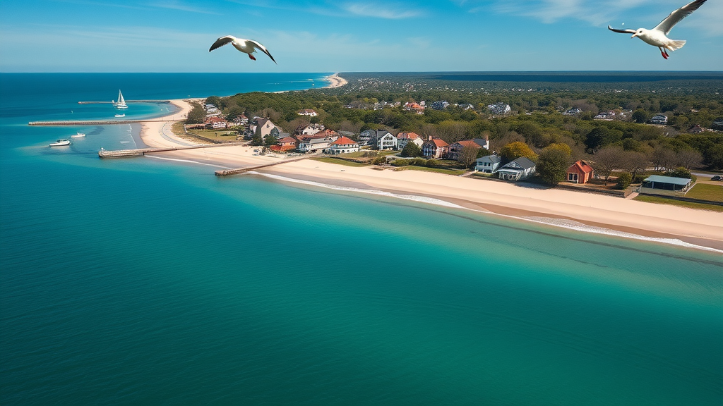 bay creek cape charles coastline aerial view luxury homes waterfront