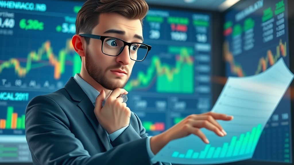Finance expert reviewing interactive financial projections for a 2025 business plan using modern software