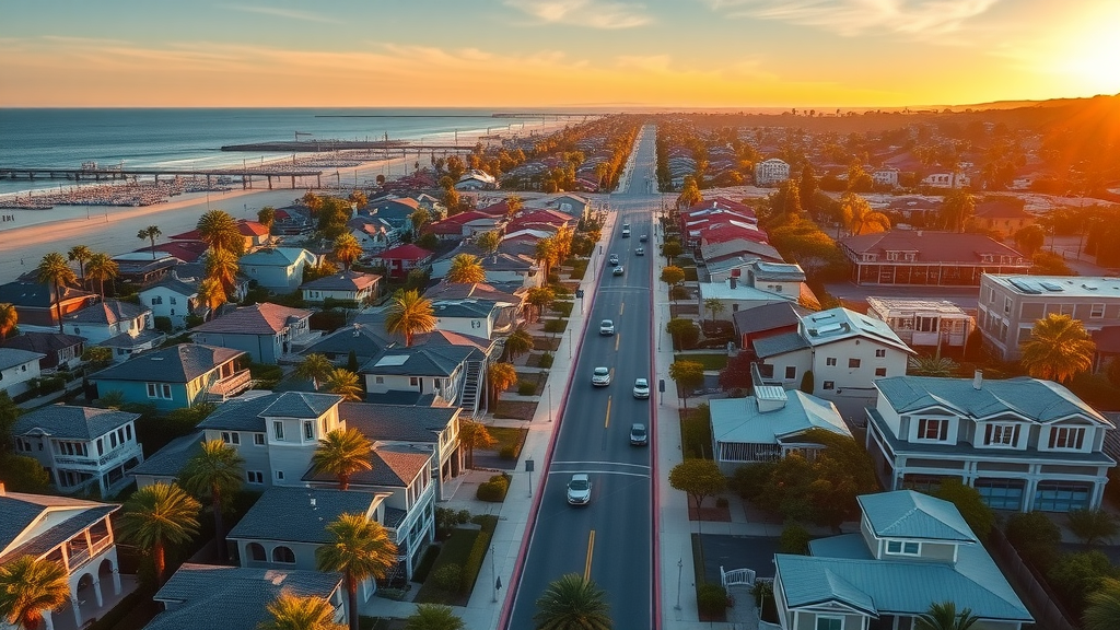 Aerial view of Newport Beach real estate market and local property hotspots