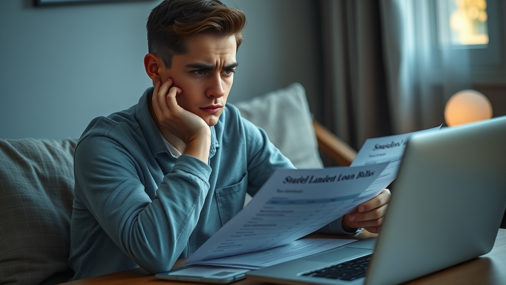 young professional analyzing student loan and credit card impact on discretionary income