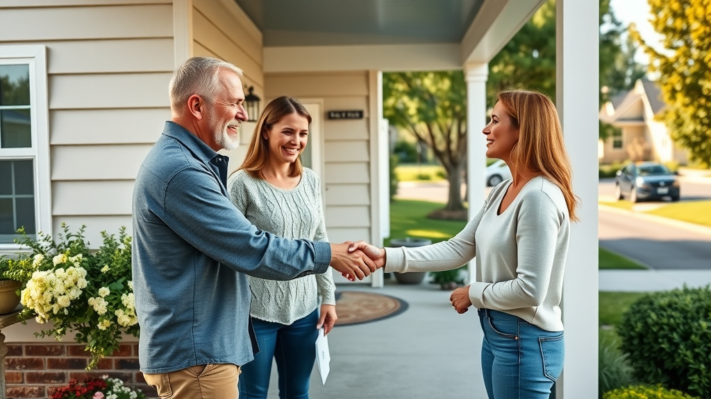 Home selling process concludes with agent handing keys to new homeowners