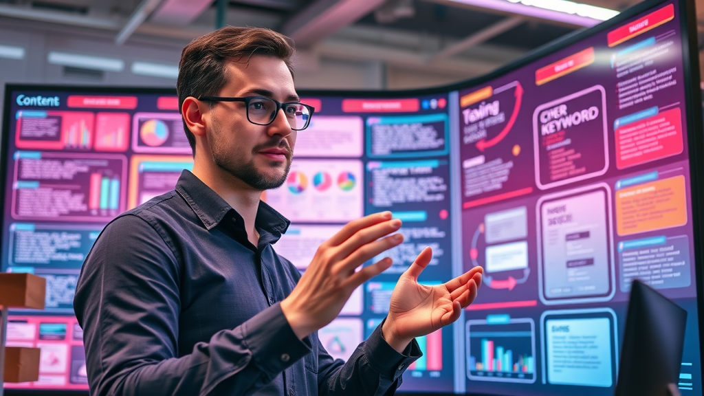 content strategist adding target keywords to web page content for better page optimization