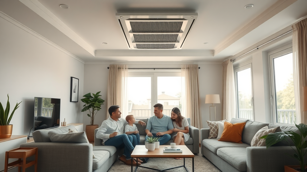 Home with family enjoying comfort from efficient HVAC system