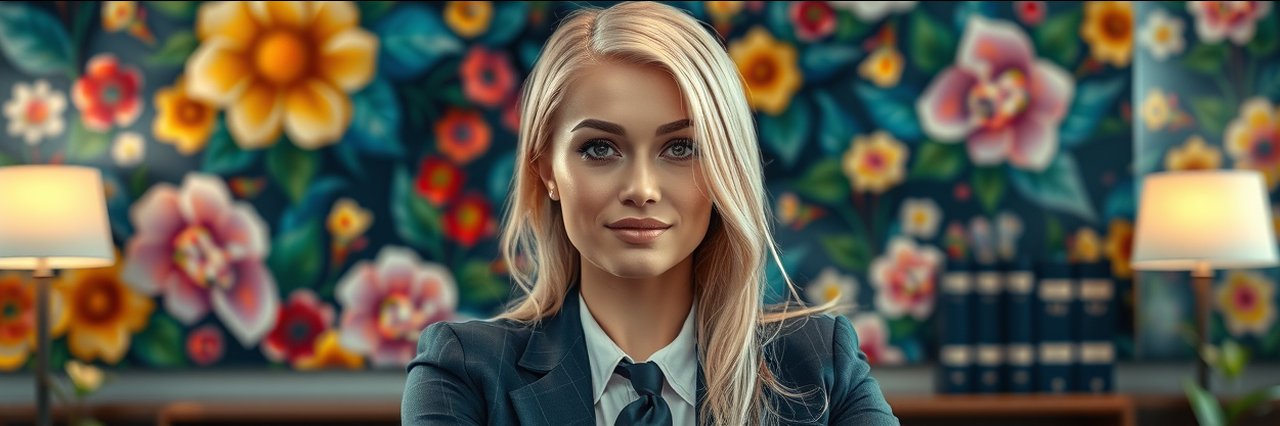 Professional blonde woman lawyer in office setting, personal injury law expertise