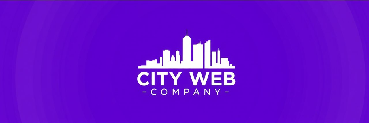 Sleek city web company logo on purple gradient for seo company in grand junction