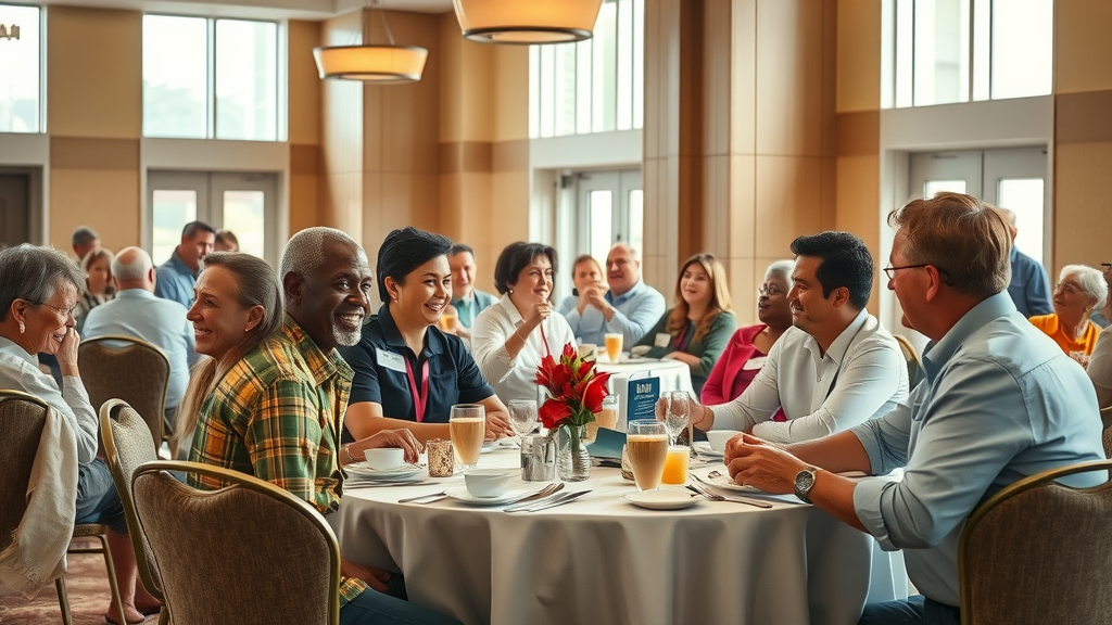 Diverse Houstonians connecting at the 17th annual By Faith Breakfast event
