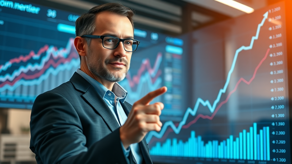 dynamic growth chart, confident professional analyzing upward trends, local business growth Monmouthshire
