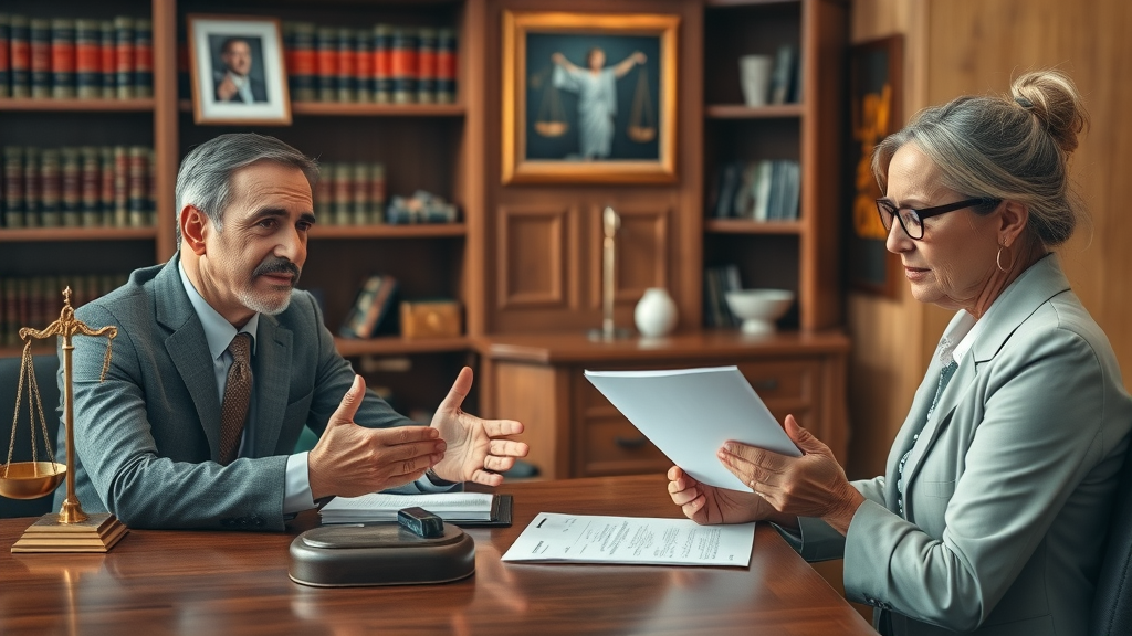 Clients seeking personal injury law advice with attorney in office