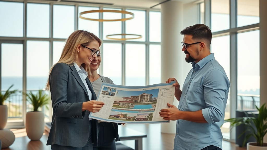 Expert local real estate team providing guidance in a stylish office setting.