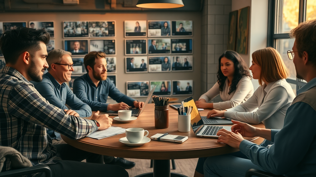 SEO marketing team collaborating on digital roadmap for page optimization