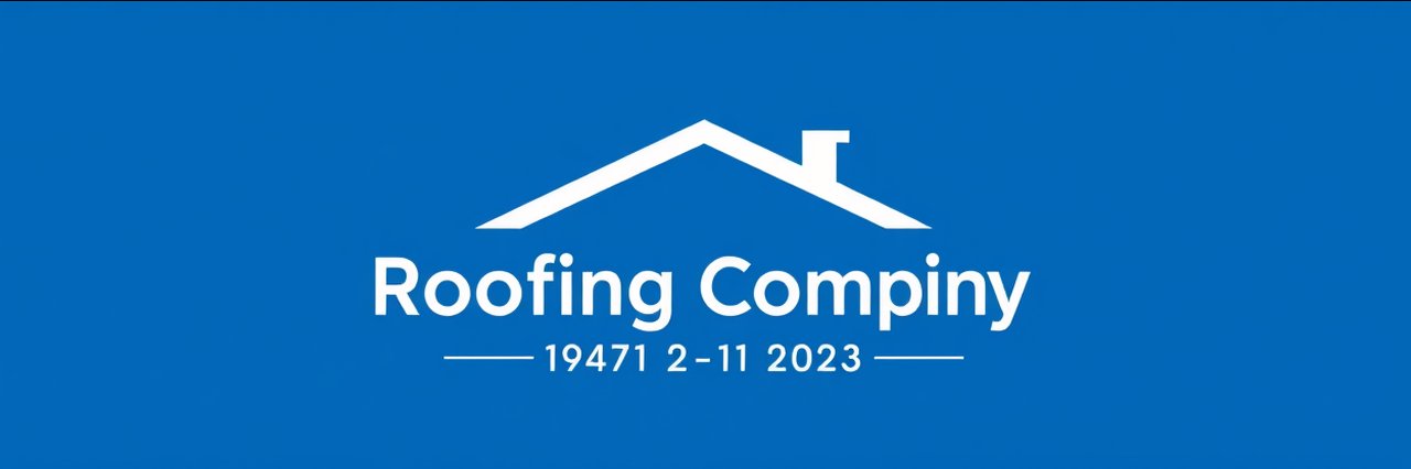 CLC Roofing Inc. logo for dallas roofing contractor, white roof silhouette on blue background