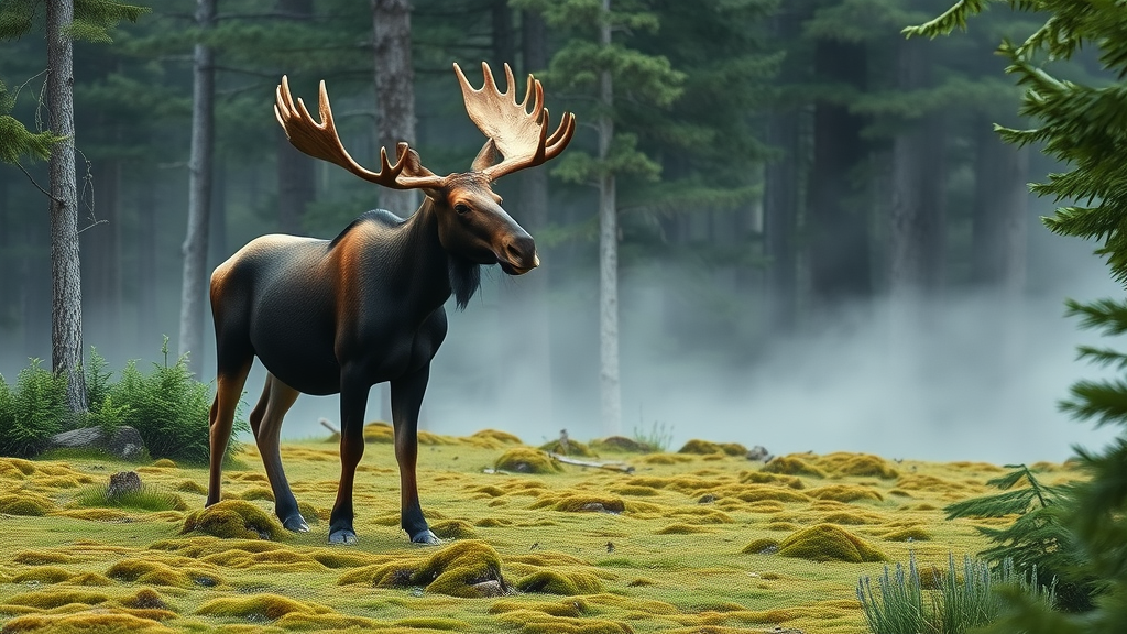 serene moose sighting near Gunflint Trail, dense pine woodland, gunflint trail, minnesota off‑the‑beaten‑path