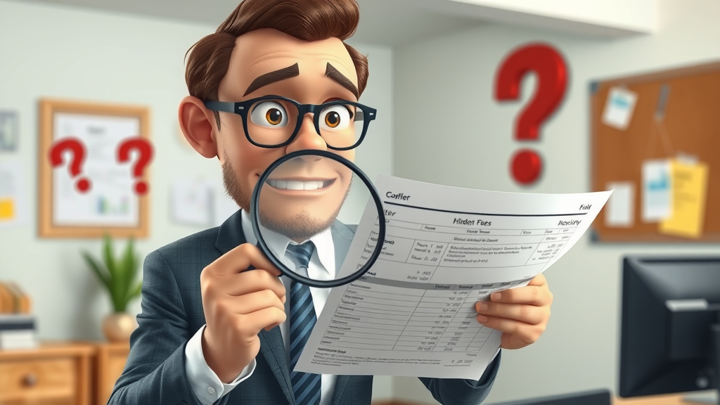 Business owner examining Google Ads fees for hidden costs