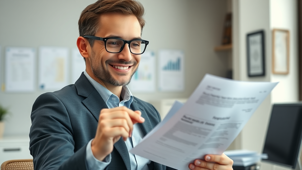tax services northwest arkansas - Professional accountant reviewing financial documents in a modern office environment.