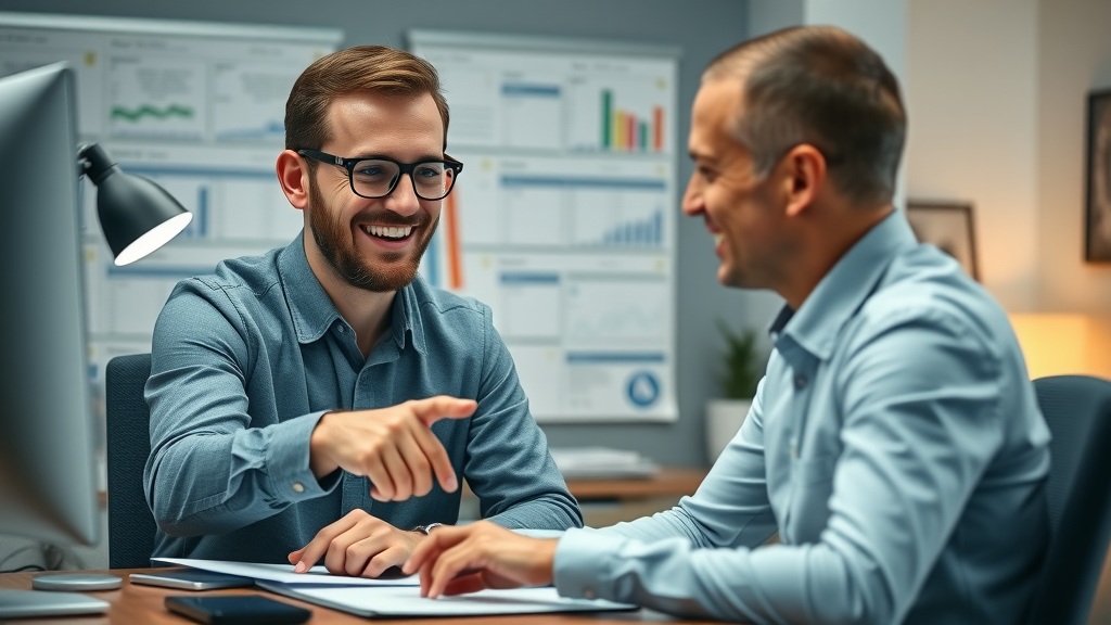 tax center northwest arkansas - Tax advisor consulting client at digital-friendly desk.