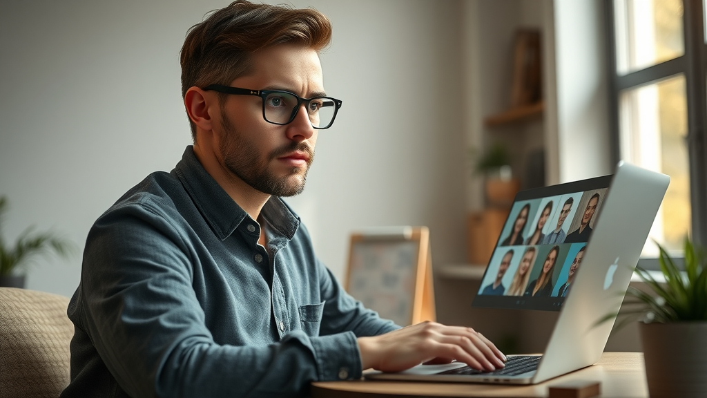 Focused content creator designing video strategy for blog audience
