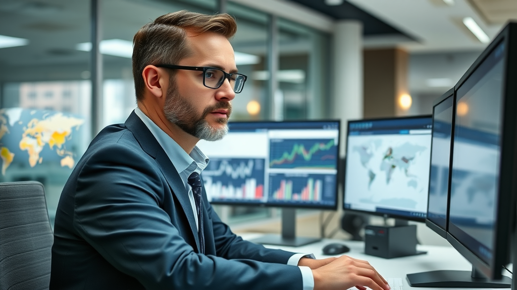business owner reviews digital analytics dashboard for geo targeted website traffic