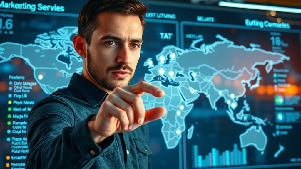 marketer selecting geo targeted website traffic regions on digital map