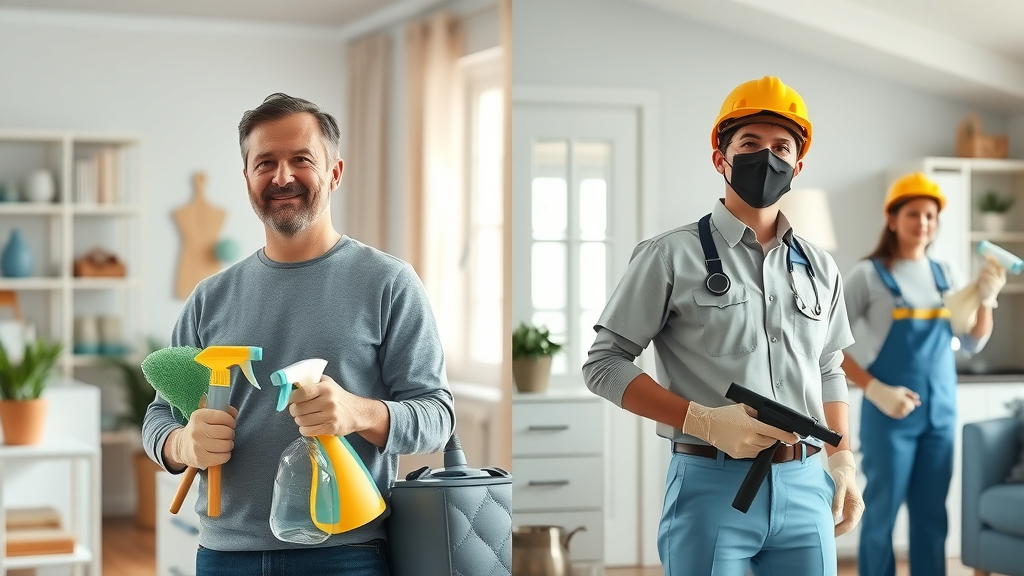 Comparison of DIY mold cleanup vs. professional black mold remediation in same home